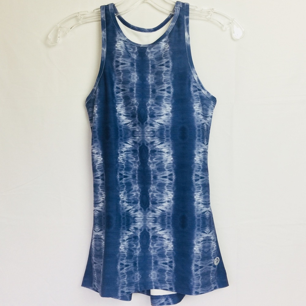 SCORPIO SOL RACERBACK TANK || BLUE/WHT TYE DYE XS